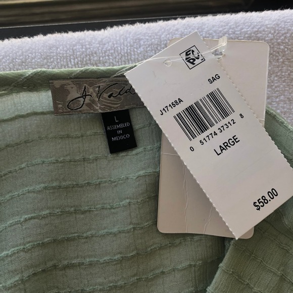 J VALDI Retail $58 Sage Lace Up Swim Cover Up Dress Large - Picture 6 of 8